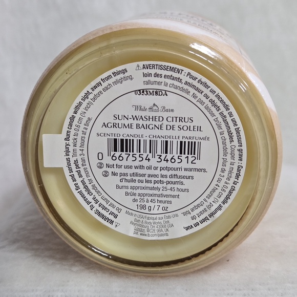White Barn Sun Washed Citrus Single Wick 7oz Candle - Picture 3 of 3